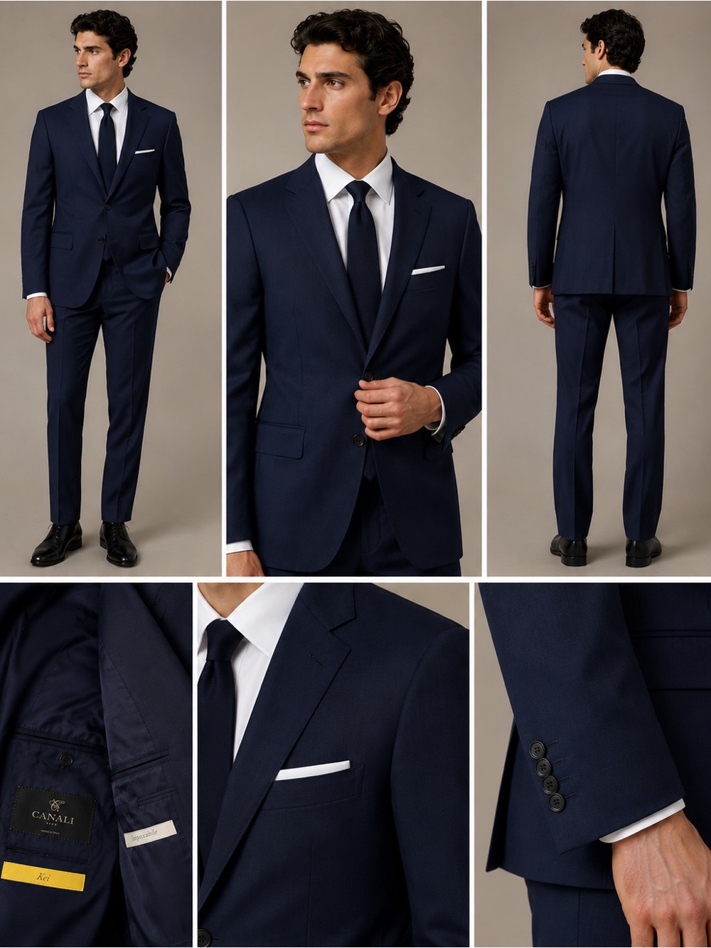 CANALI- Classic Midnight Navy Men's Wool Suit